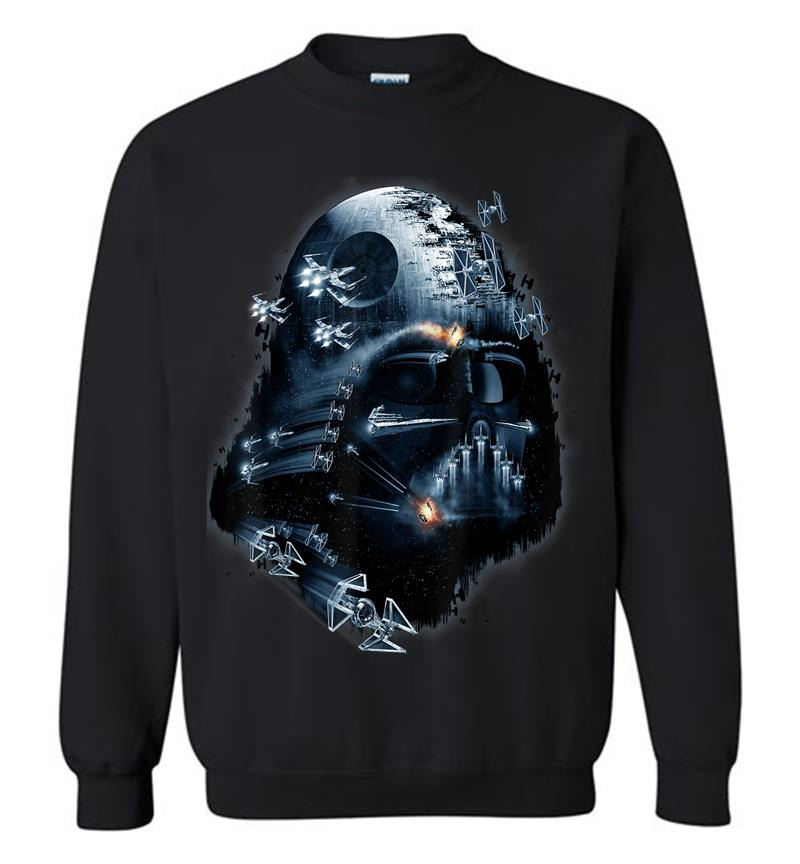 Star Wars Darth Vader Helmet Collage Graphic Sweatshirt