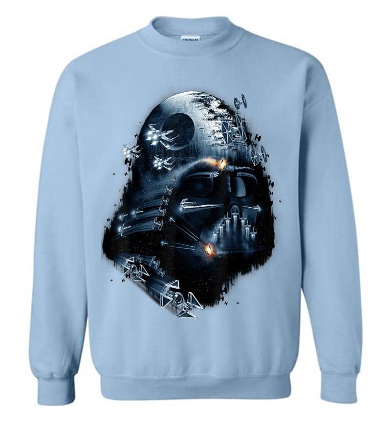 Inktee Store - Star Wars Darth Vader Helmet Collage Graphic Sweatshirt Image