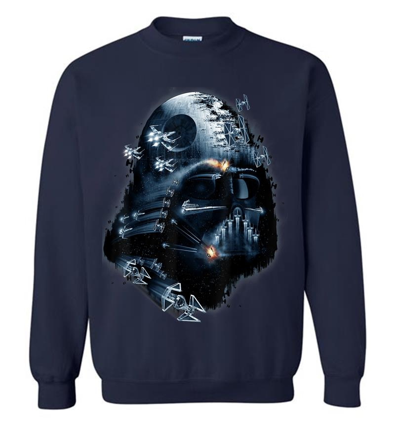 Inktee Store - Star Wars Darth Vader Helmet Collage Graphic Sweatshirt Image