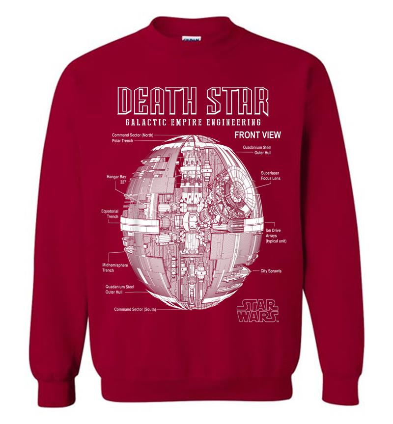 Inktee Store - Star Wars Death Star Empire Engineering Diagram Sweatshirt Image