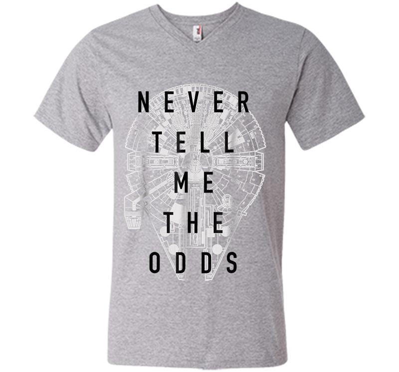 Inktee Store - Star Wars Falcon Never Tell Me The Odds C1 V-Neck T-Shirt Image