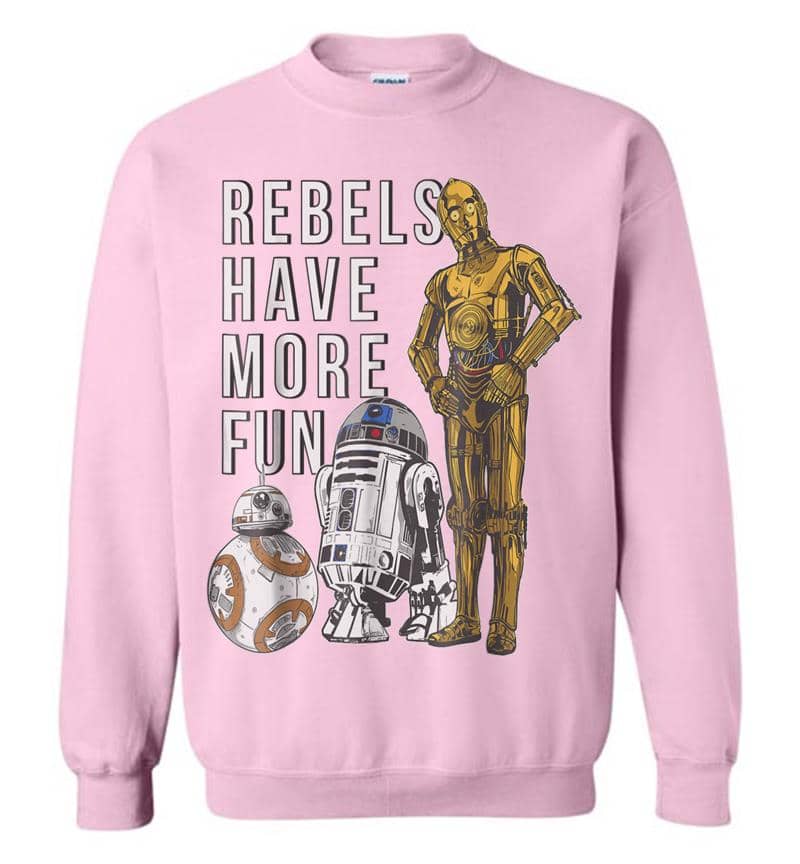 Inktee Store - Star Wars Last Jedi Droids Rebels Have More Fun Gold Sweatshirt Image