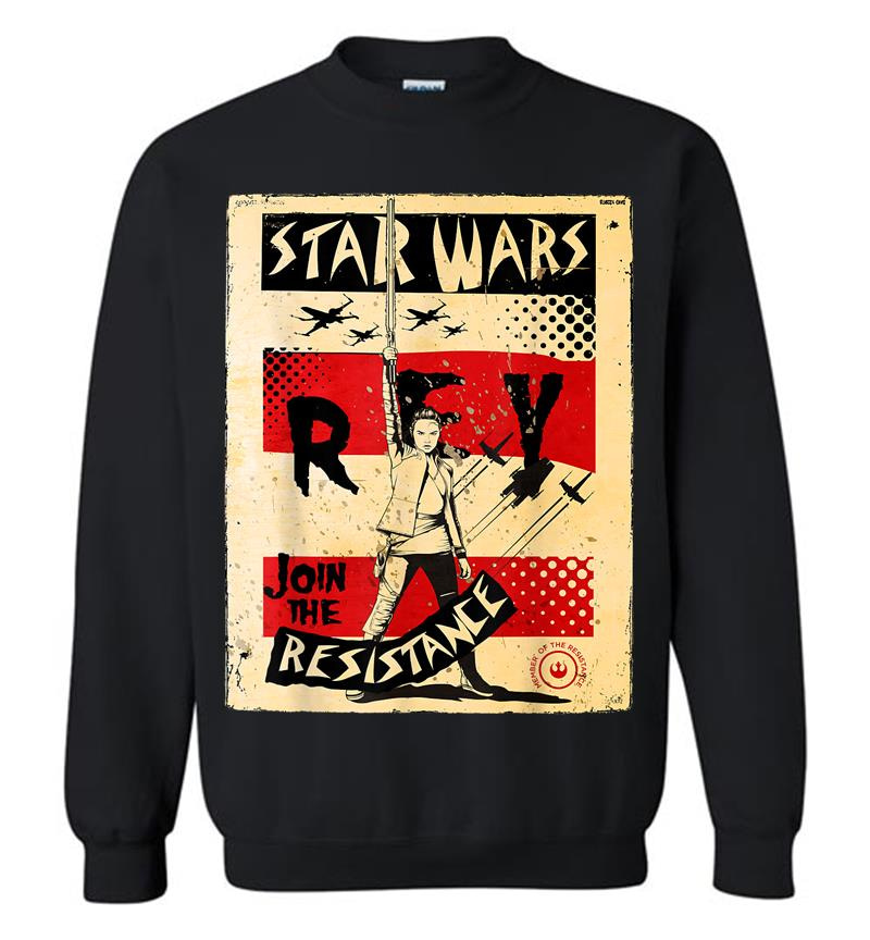 Star Wars Last Jedi Rey Vintage Propaganda Graphic Sweatshirt