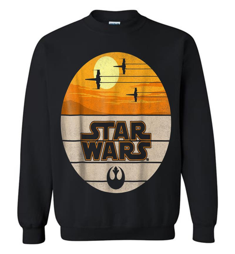 Star Wars Last Jedi X-Wing Sunset Vintage Graphic Sweatshirt