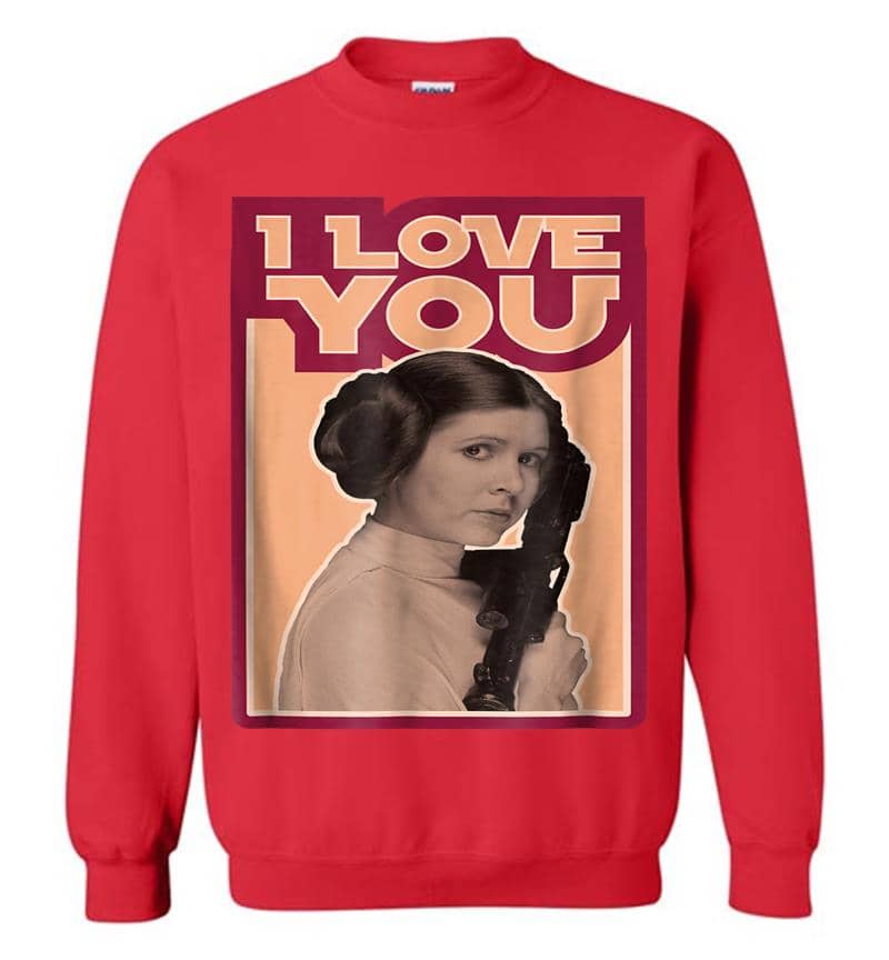 Inktee Store - Star Wars Leia I Love You Iconic Ep.5 Quote Graphic Sweatshirt Image