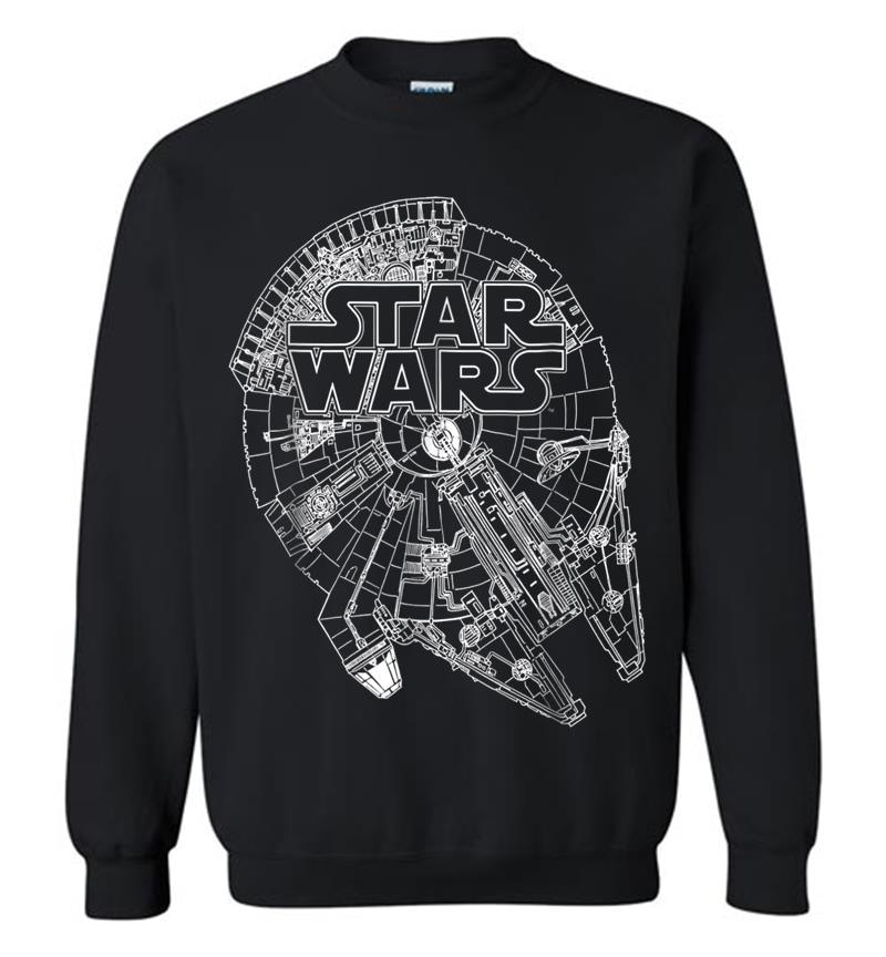 Star Wars Logo On Millenium Falcon Graphic Sweatshirt