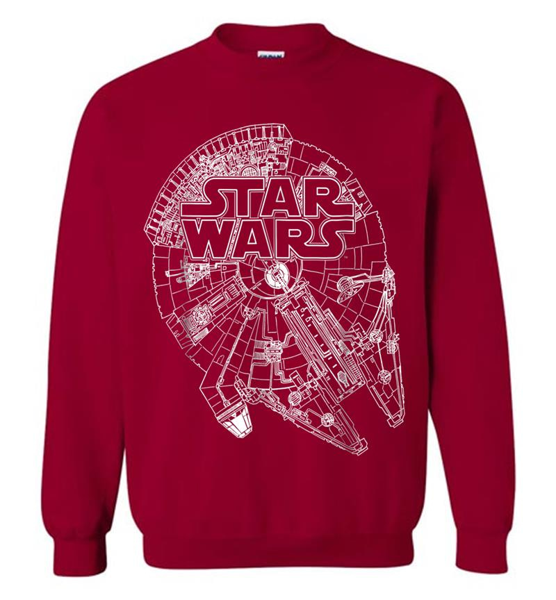 Inktee Store - Star Wars Logo On Millenium Falcon Graphic Sweatshirt Image