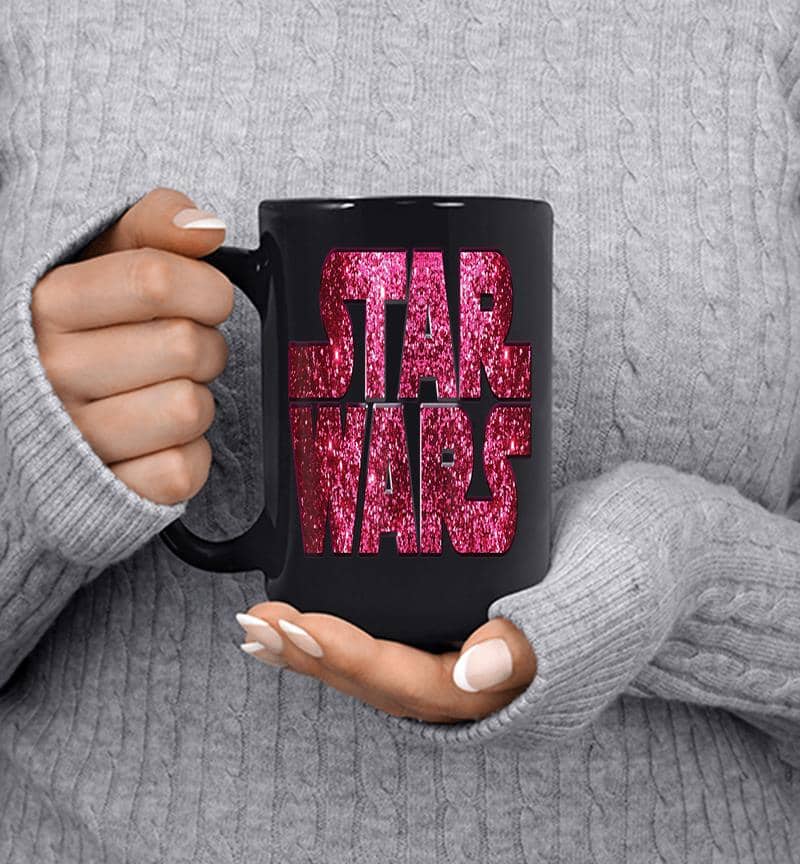 Star Wars Pink Logo Faux-Glitter Print Mug