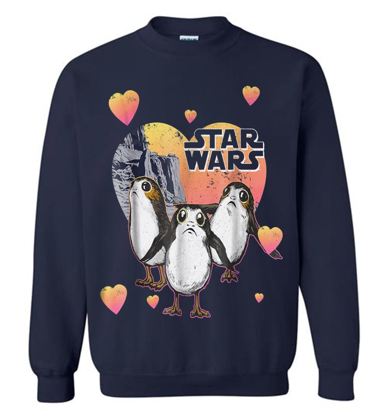 Inktee Store - Star Wars Porg Hearts Group Shot Valentine Graphic Sweatshirt Image