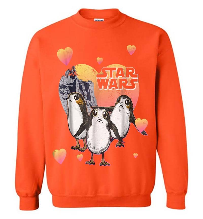 Inktee Store - Star Wars Porg Hearts Group Shot Valentine Graphic Sweatshirt Image