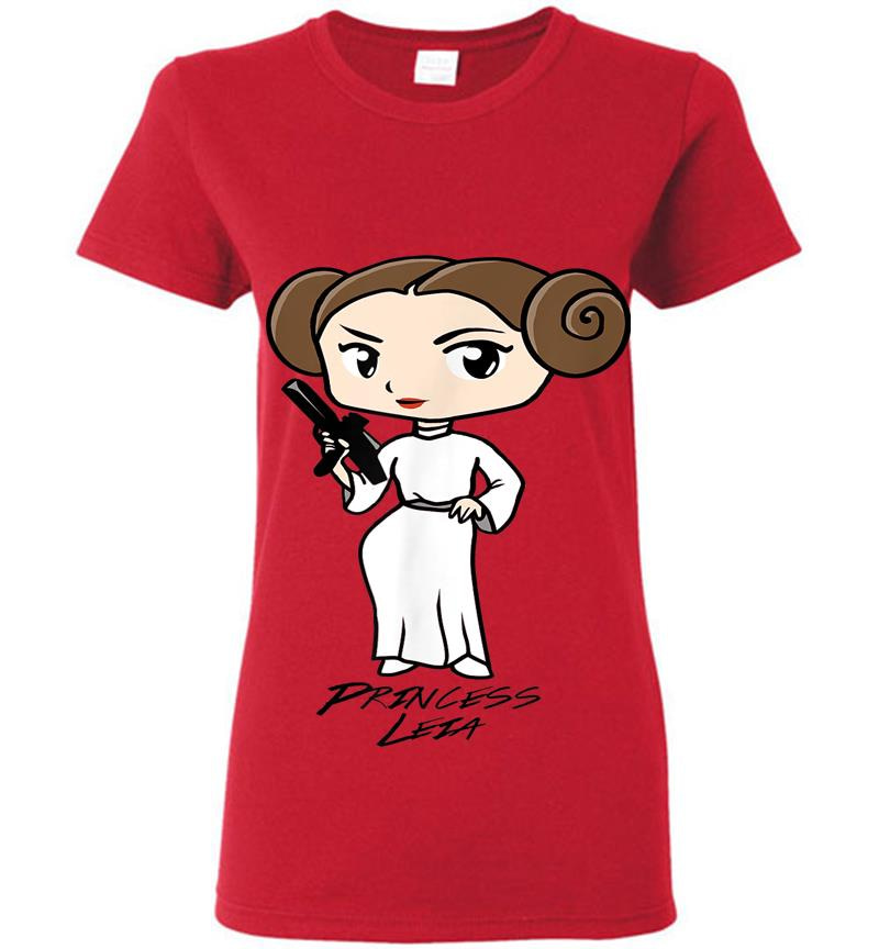 Inktee Store - Star Wars Princess Leia Cute Cartoon Graphic Womens T-Shirt Image