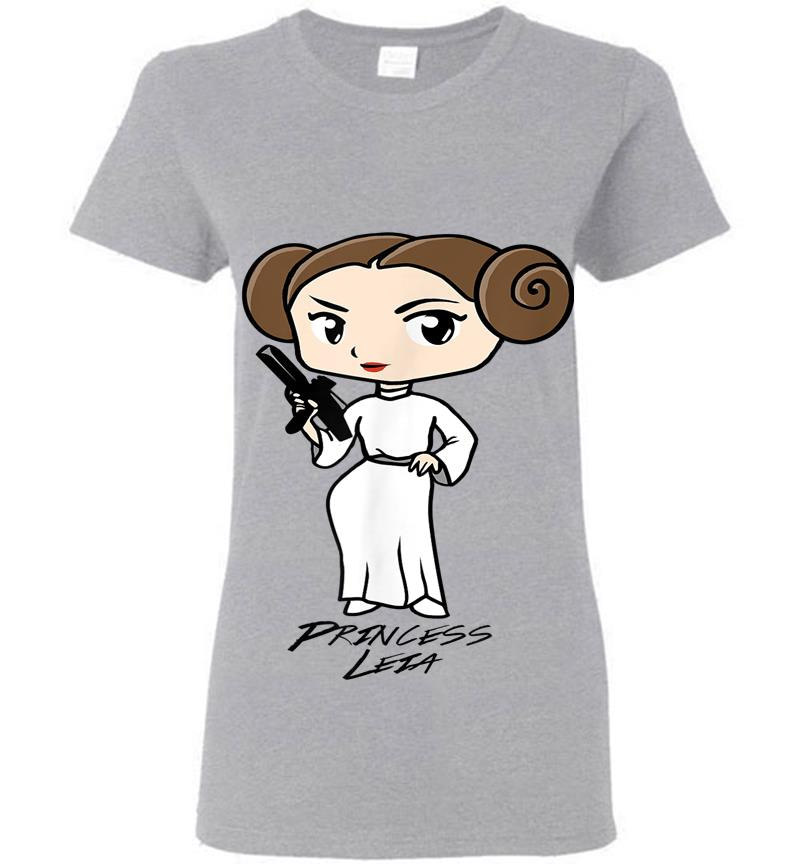 Inktee Store - Star Wars Princess Leia Cute Cartoon Graphic Womens T-Shirt Image