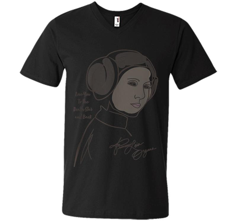 Star Wars Princess Leia Death Star Love V-Neck T-Shirt