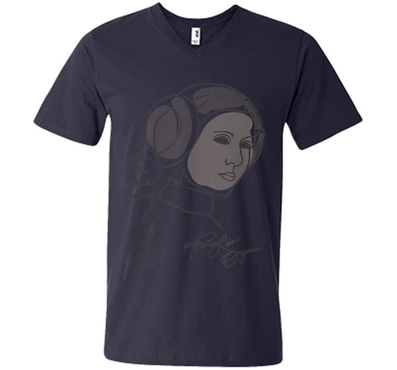 Inktee Store - Star Wars Princess Leia Death Star Love V-Neck T-Shirt Image