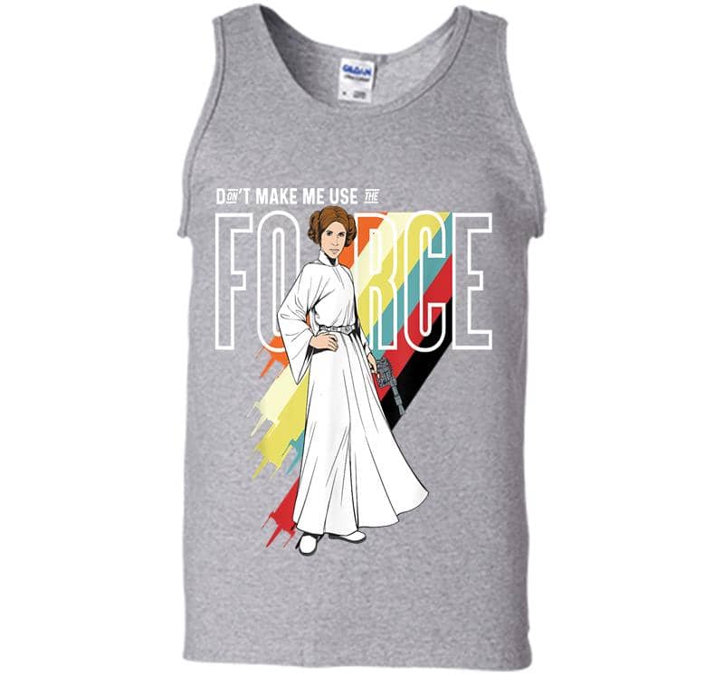 Inktee Store - Star Wars Princess Leia Don'T Make Me Use The Force Mens Tank Top Image