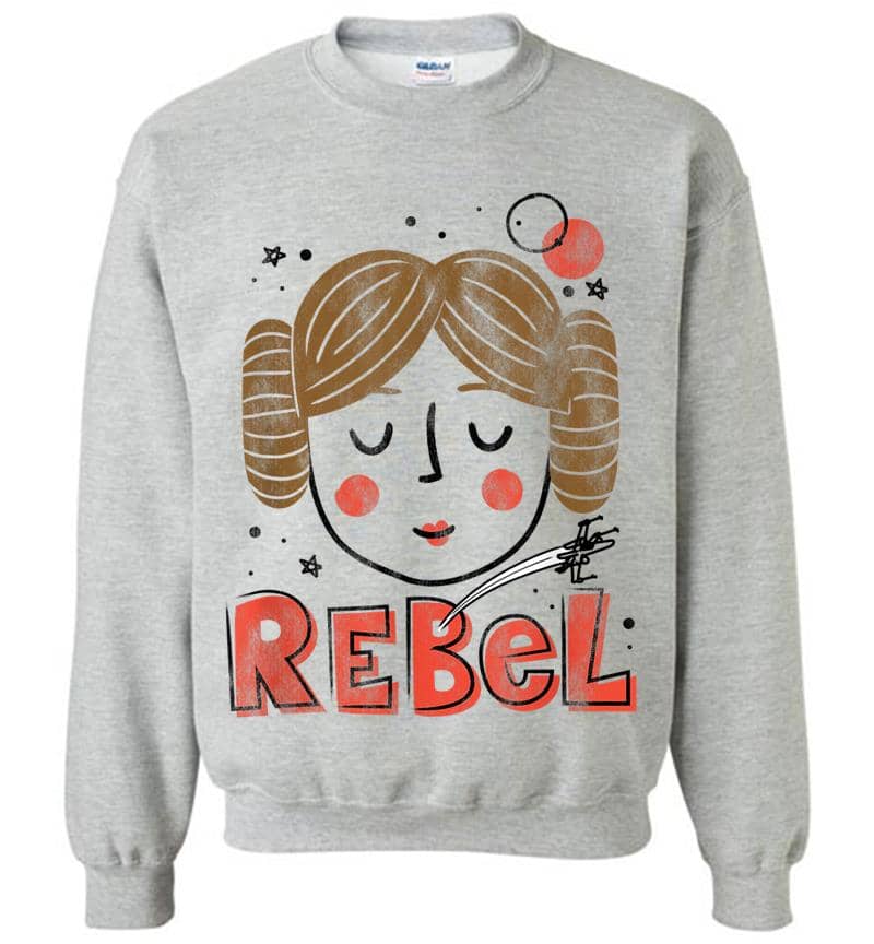 Inktee Store - Star Wars Princess Leia Rebel Doodle Drawing Sweatshirt Image