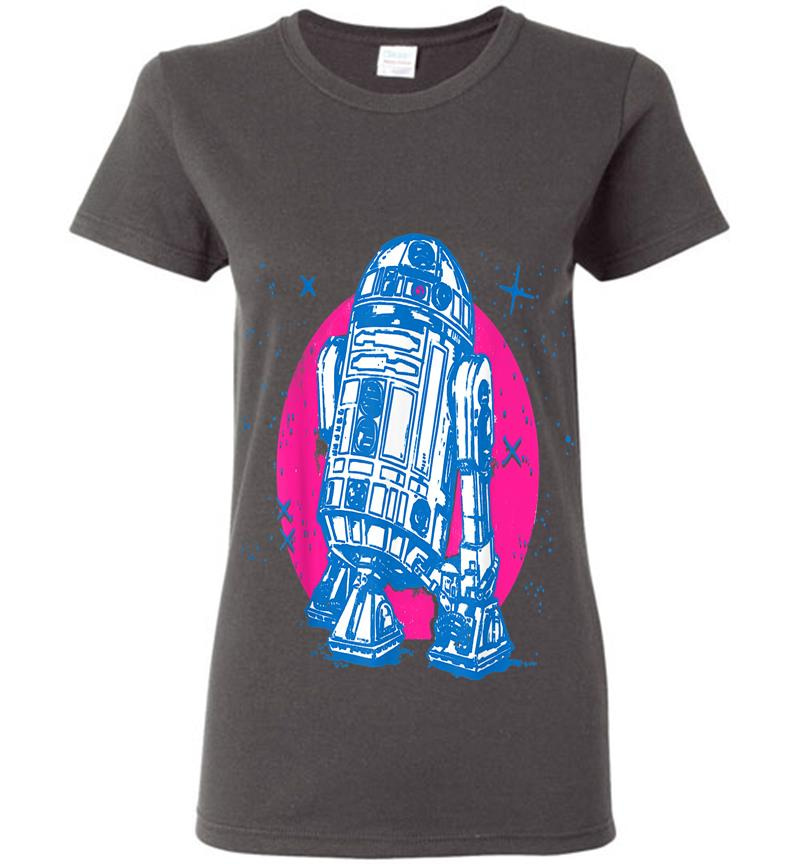 Inktee Store - Star Wars R2-D2 Vintage Neon Retro Sparkly Badge Womens T-Shirt Image