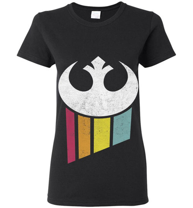 Star Wars Rebel Rainbow Logo Premium Womens T-Shirt