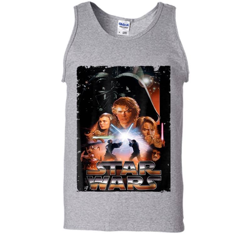 Inktee Store - Star Wars Revenge Of The Sith Movie Poster Graphic Mens Tank Top Image