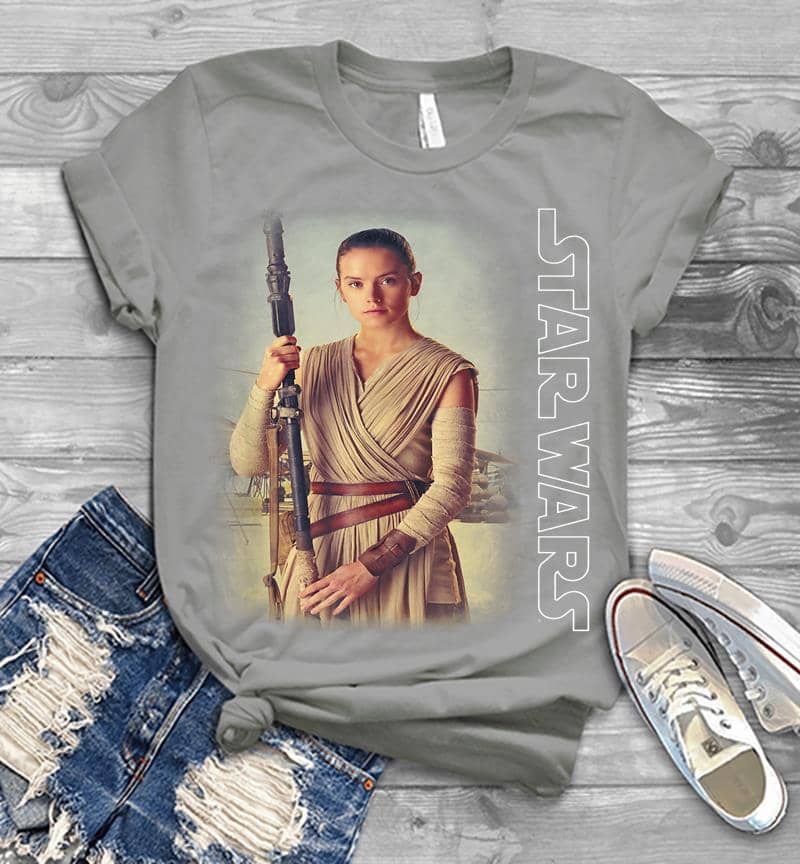 Inktee Store - Star Wars Rey On Jakku Episode 7 Graphic Mens T-Shirt Image