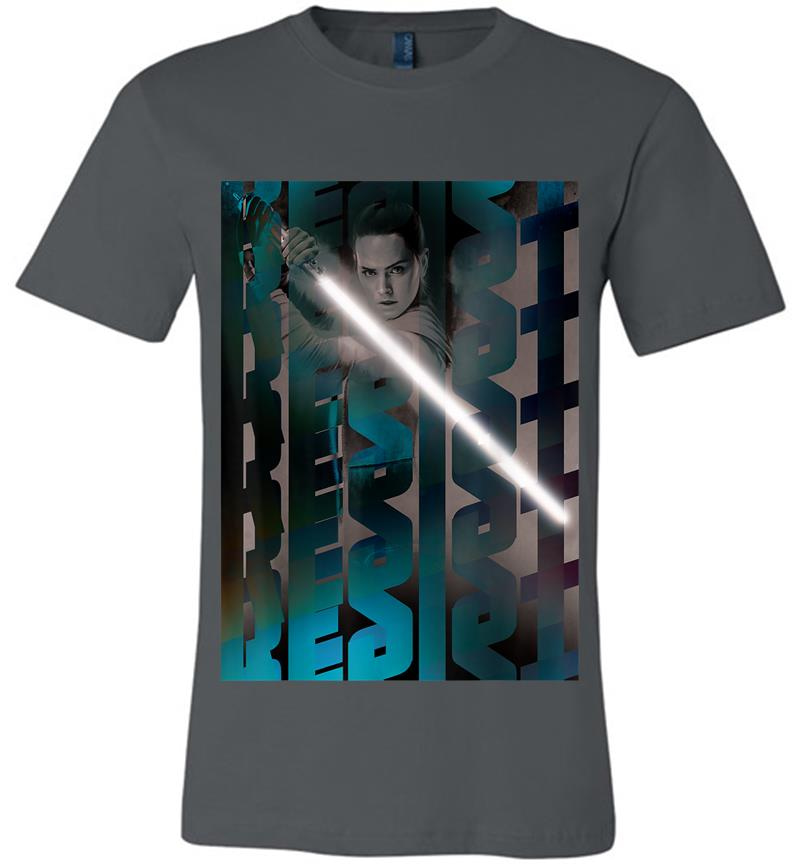 Star Wars Rey Resist Lightsaber Poster Premium T-Shirt