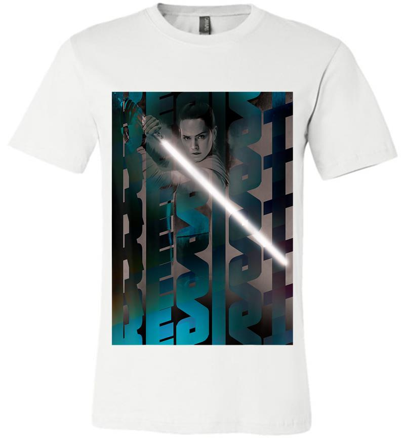 Inktee Store - Star Wars Rey Resist Lightsaber Poster Premium T-Shirt Image