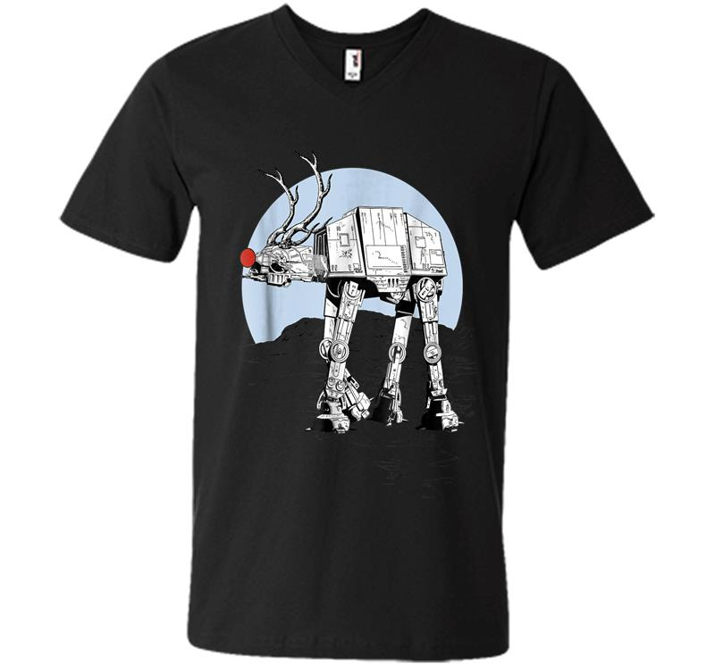 Star Wars Rudolph Atat Walker Christmas Graphic V-Neck T-Shirt
