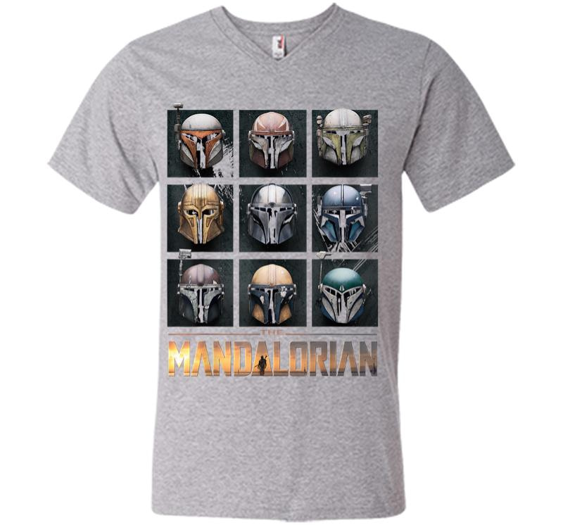 Inktee Store - Star Wars The Mandalorian Helmet Box Up V-Neck T-Shirt Image