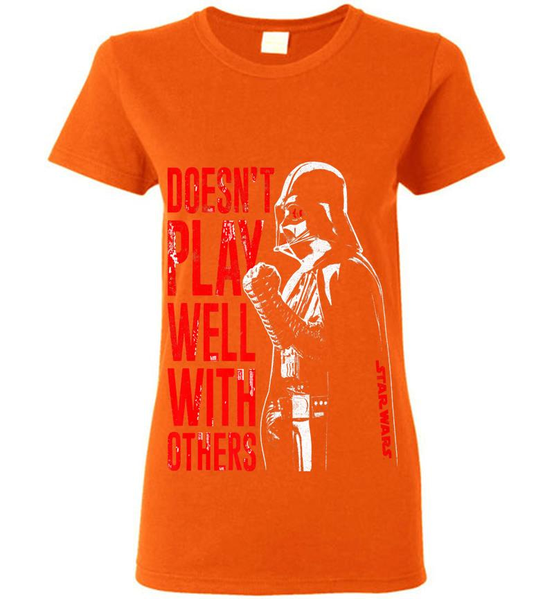 Inktee Store - Star Wars Vader Doesnt Play Well Premium Womens T-Shirt Image