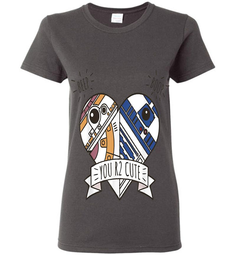 Inktee Store - Star Wars Valentines You R2 Cute Heart Droids Graphic Womens T-Shirt Image