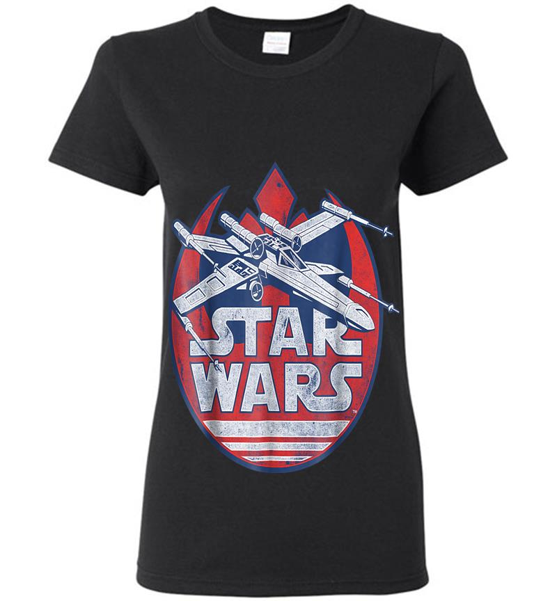 Star Wars X-Wing Rebel Symbol Vintage Graphic Z1 Womens T-Shirt