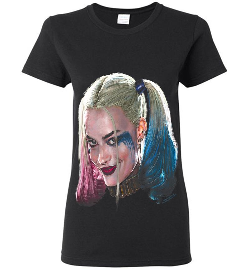 Suicide Squad Harley Quinn Head Womens T-Shirt