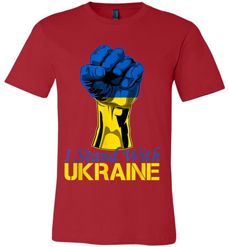 Inktee Store - Support Ukraine I Stand With Ukraine Raise Fist Ukraine Premium T-Shirt Image