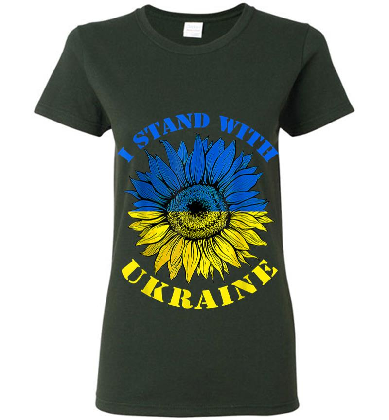 Inktee Store - Support Ukraine Stand I With Ukraine Flag Sunflower Women T-Shirt Image