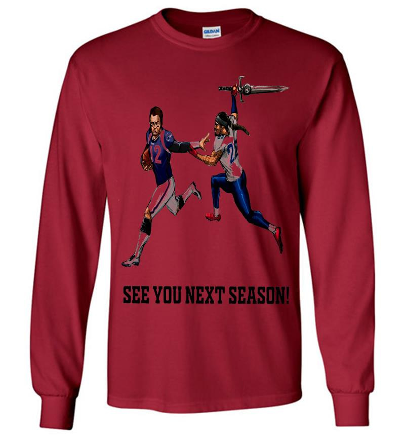 Inktee Store - Tennessee Titans Derrick Henry Vs Tom Brady New England Patriots See You Next Season Long Sleeve T-Shirt Image