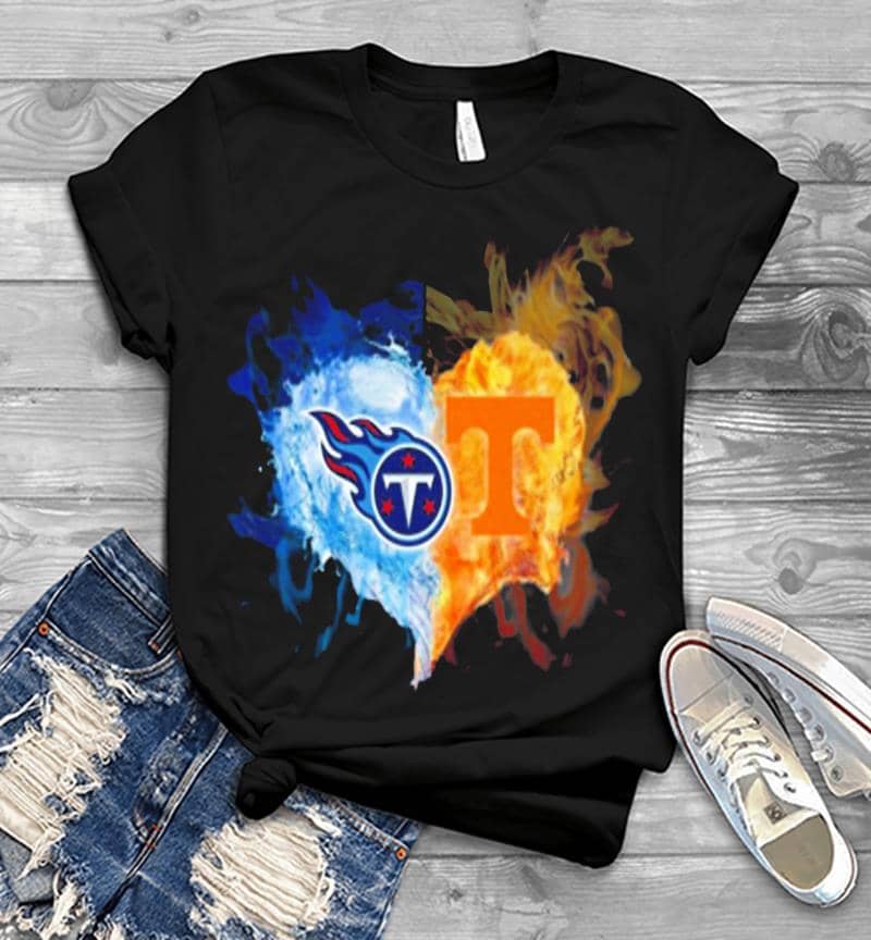 Inktee Store - Tennessee Titans Love Tennessee Volunteers Football Mens T-Shirt Image
