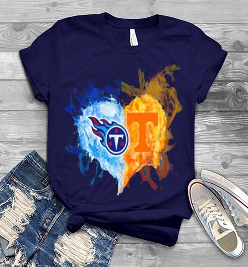 Inktee Store - Tennessee Titans Love Tennessee Volunteers Football Mens T-Shirt Image