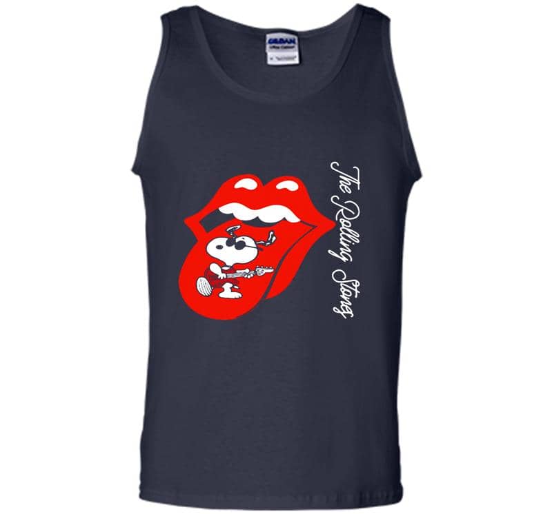 Inktee Store - The Rolling Stones And Snoopy Guitar Mens Tank Top Image