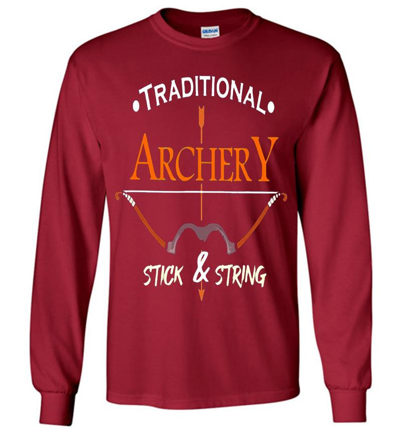Inktee Store - Traditional Archery Stick And String Long Sleeve T-Shirt Image