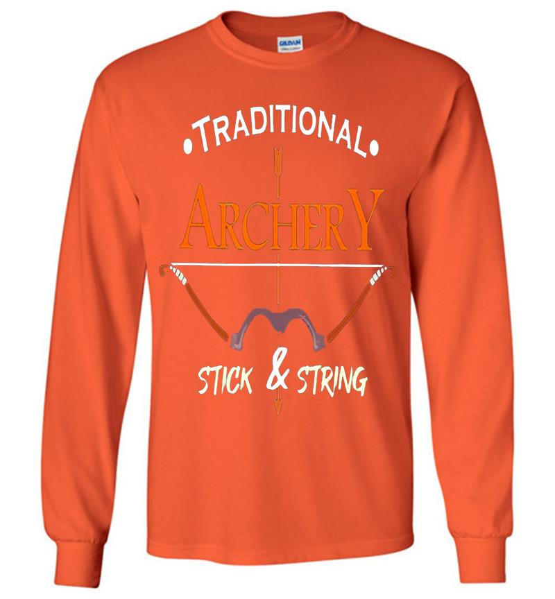 Inktee Store - Traditional Archery Stick And String Long Sleeve T-Shirt Image