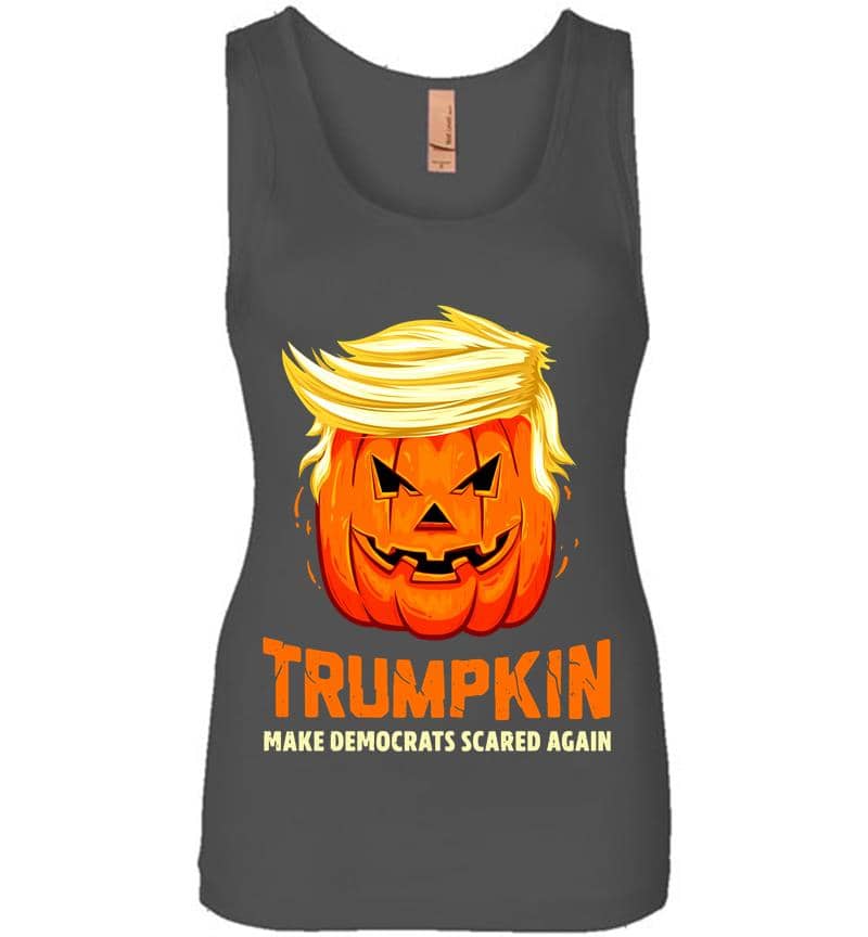 Inktee Store - Trumpkin Make Democrats Scared Again Pretty Womens Jersey Tank Top Image