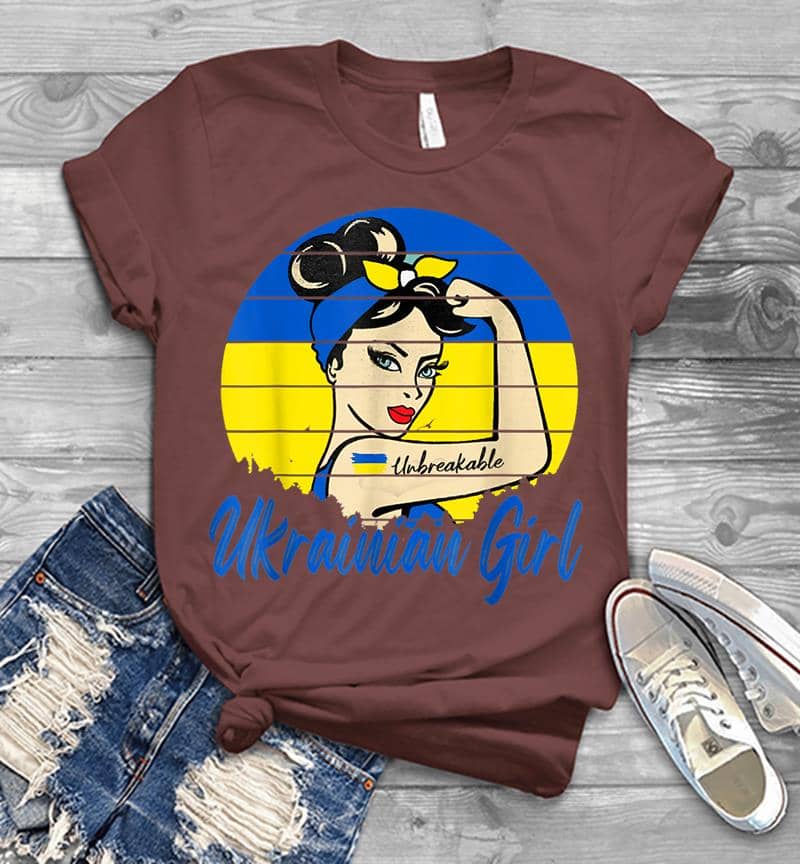 Inktee Store - Ukraine Unbreakable Ukrain Girl Ukrainian Flag Strong Woman Men T-Shirt Image