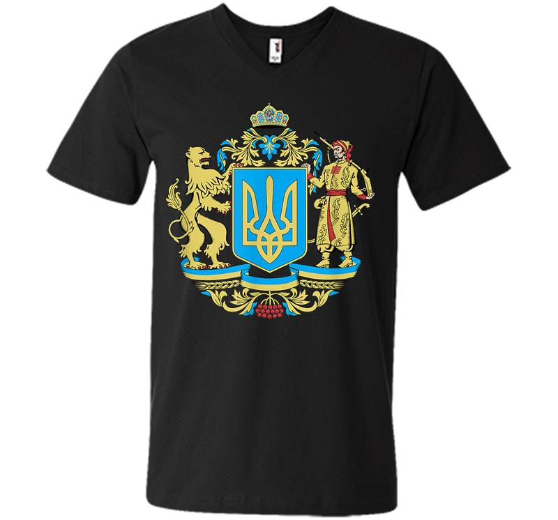 Ukrainian Symbols Ukraine Flag Gift For Ukrainians V-Neck T-Shirt
