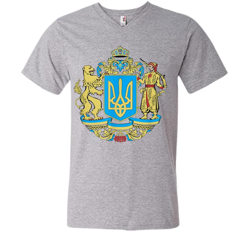 Inktee Store - Ukrainian Symbols Ukraine Flag Gift For Ukrainians V-Neck T-Shirt Image