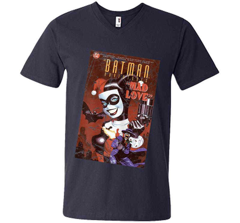 Inktee Store - Us Dc Harley Quinn Cover Mad Love V-Neck T-Shirt Image