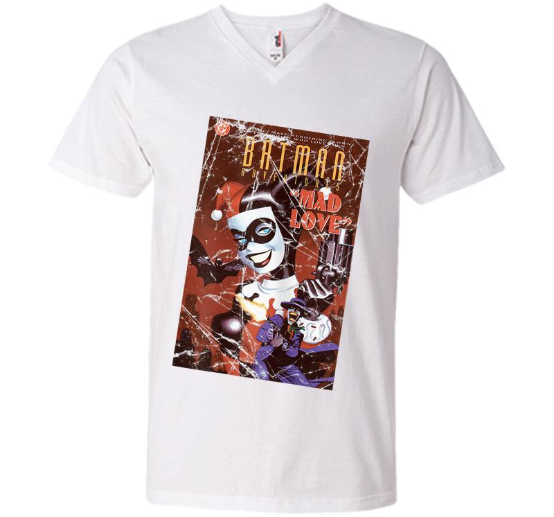 Inktee Store - Us Dc Harley Quinn Cover Mad Love V-Neck T-Shirt Image