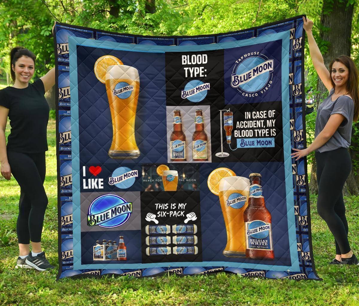 Blue Moon Funny Gift For Beer Lover Quilt