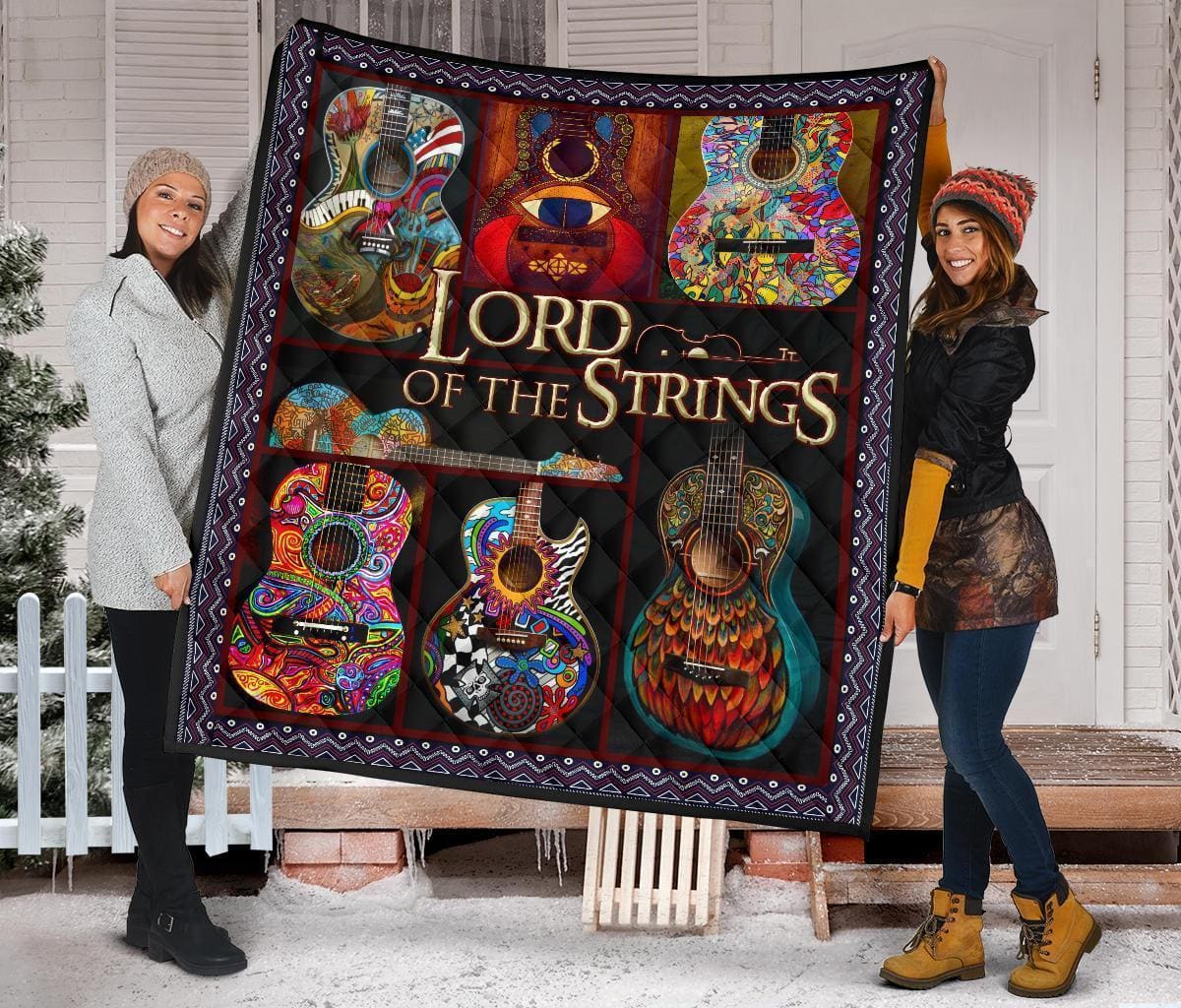 Guitar Lord Of The Strings Gift For Guitar Lover Quilt
