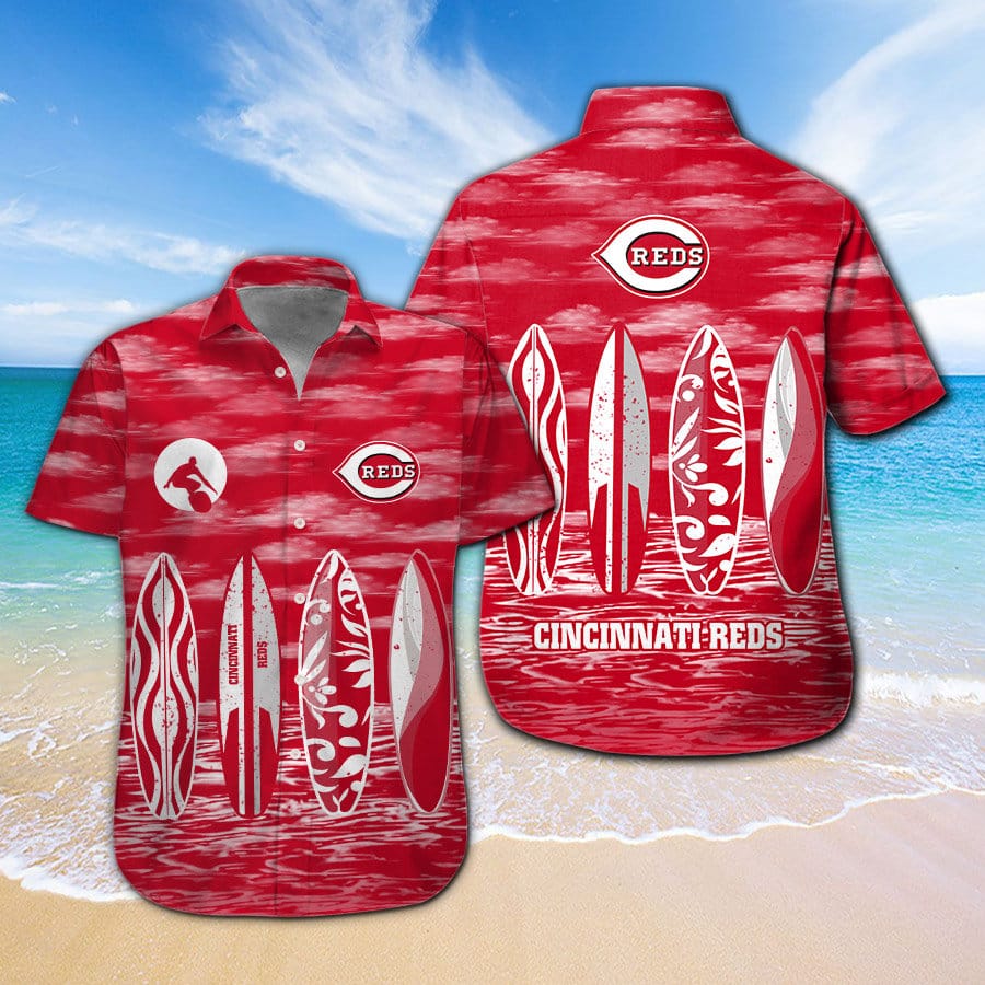 Mlb Baseball Cincinnati Reds Surfboard Summer Beach Hawaiian Shirts -  Inktee Store