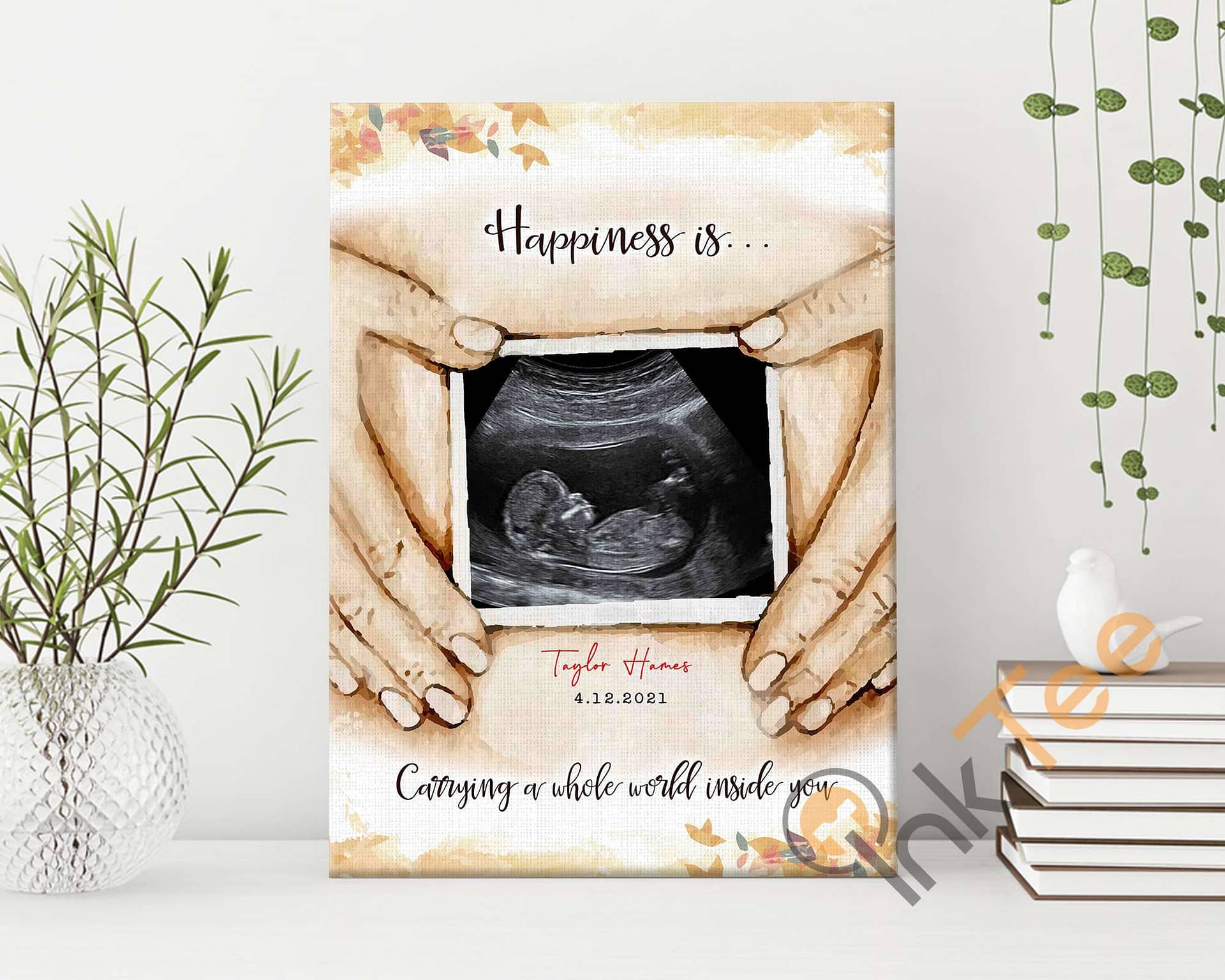 Personalized Mom To Be Announcement Baby Reveal Ultrasound Poster